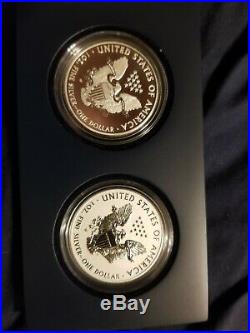 2013-W SILVER AMERICAN EAGLE Two-Coin Set Proof with Box & COA West Point