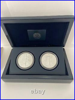 2013-W Silver Eagle 2 Coin Set Reverse Proof/Enhanced with Box/CoA