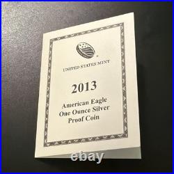 2013-W U. S. Mint American Eagle Silver One Ounce Proof Coin with Box
