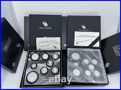 2014 & 2018 U. S. Mint Limited Edition Silver Proof Sets in Box & COA