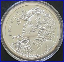 2014 5 Oz. 999 Pure Silver Shield Proof Freedom Girl Coa Box Round Coin Wastweet