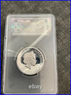 2014 Australian 8$ PCGS Silver High Relief Signed John Mercanti GEM PROOF Box 13