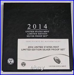 2014 LIMITED EDITION Silver Proof Set in Original Box withCOA, Beginning To Tone