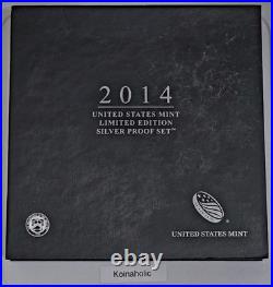 2014 LIMITED EDITION Silver Proof Set in Original Box withCOA, Beginning To Tone