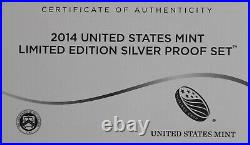 2014 Limited Edition Silver Proof Set Exact Coins In Pics Mint Box & COA 8007