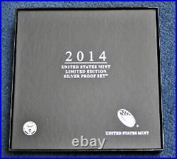 2014 Limited Edition U. S Mint Silver Proof 8 Coin Set! Box & Coa