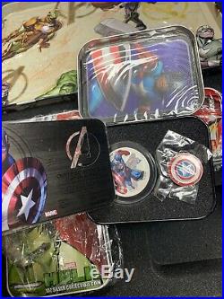 2014 Niue Marvel The Avengers $2.999 Silver Proof 4 Coin Set Box NIB