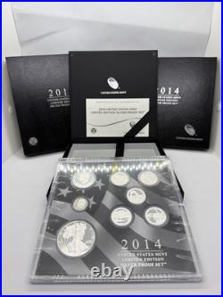2014 S LIMITED EDITION SILVER PROOF SET (8) COINS U. S. MINT OGP With BOX & COA 2014 S LIMITED EDITION SILVER PROOF SET (8) COINS U. S. MINT OGP With BOX & COA