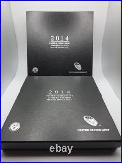 2014-S Limited Edition Silver 8-Coin Proof Set (Box and CoA) LITE PURPLE TONED