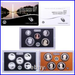 2014 S Proof Set Original Box & COA 14 Coins 90% Silver