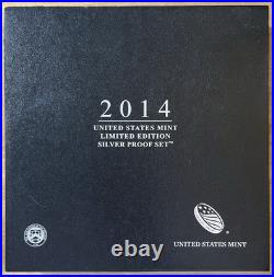 2014-S US Mint Limited Edition Silver Proof Set. 8 Coins Box & COA! Silver Eagle