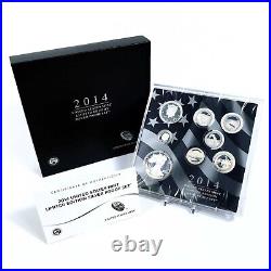 2014-S and W Limited Edition Silver US Mint Eight Coin Proof Set with Box and COA