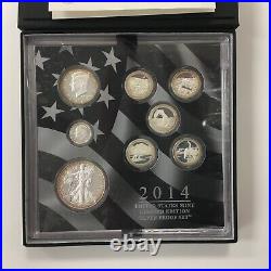 2014 U. S. Mint Limited Edition Silver Proof Set Box Slip Cover COA STOCK