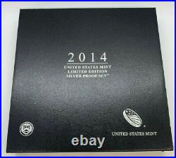 2014 U. S. Mint Limited Edition Silver Proof Set Includes Original Box & COA
