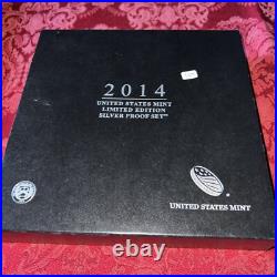 2014 United States Mint Limited Edition Silver Proof Set Complete Box Toning