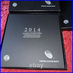 2014 United States Mint Limited Edition Silver Proof Set Complete Box Toning