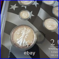 2014 United States Mint Limited Edition Silver Proof Set Complete Box Toning