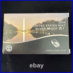 2014 United States Mint Silver Proof Set WithBox, COA