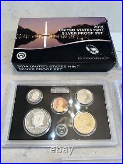 2014 United States Mint Silver Proof Set With Box And COA! Free Shipping 2014 United States Mint Silver Proof Set With Box And COA! Free Shipping