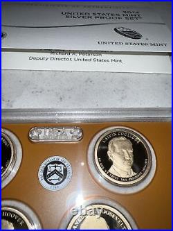 2014 United States Mint Silver Proof Set With Box And COA! Free Shipping 2014 United States Mint Silver Proof Set With Box And COA! Free Shipping