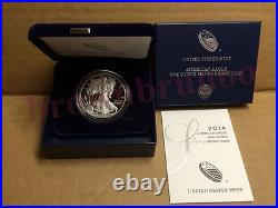 2014 W + 2015 W American Eagle One Ounce SILVER PROOF 1 Oz Box & COA 2 Coins