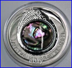 2014 p ABALONE SHELL Australia1 oz. 999 silver Proof coin COA & BOX
