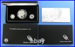 2015 3-Coin March of Dimes Special Commemorative Silver Set Sealed box of 5