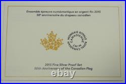 2015 CANADA Silver Proof Set 80th Anniversary of the Canadian Flag with Box & COA
