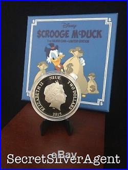 2015 Disney's Scrooge McDuck 1 oz. 999 Silver Proof Coin with Box & COA