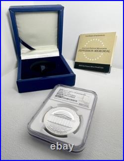 2015 Niue $2 Jefferson Memorial NGC PF69 UCAM 1 oz Silver Proof Box & COA