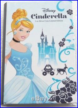 2015 Niue Disney Princess Cinderella $2 Two Dollar Silver Proof 1oz Coin Box Coa