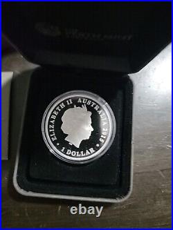 2015 Proof Kookaburra WMF World Money Fair Berlin 1 Oz. 999 Silver Coin Box COA