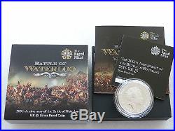 2015 Royal Mint Battle of Waterloo £5 Five Pound Silver Proof Coin Box Coa
