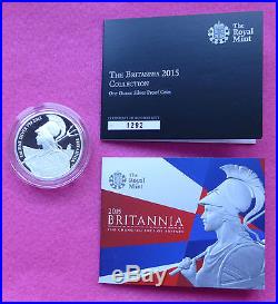 2015 Royal Mint Britannia Silver Proof Two Pound Coin Box + Coa