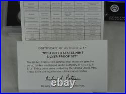 2015-S US Mint Silver Proof Set with COA & Box 14 Coins 90% United States