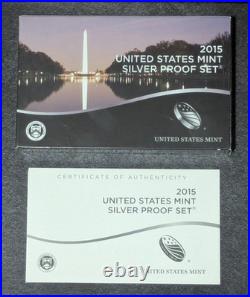 2015 S US United States Mint Silver Proof 14 Coin Set BOX OGP COA READ DESC