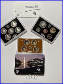2015 US Mint Silver Proof Set 14 Piece OGP with COA In Original Box