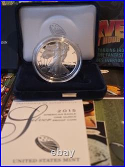 2015-W American Silver Eagle 1 oz Proof Coin OGP Box COA US Mint Gem