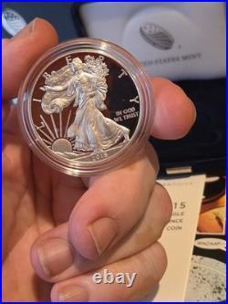 2015-W American Silver Eagle 1 oz Proof Coin OGP Box COA US Mint Gem