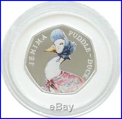 2016 Beatrix Potter Jemima Puddle-Duck 50p Fifty Pence Silver Proof Coin Box Coa