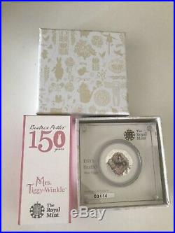 2016 Beatrix Potter Mrs Tiggy-Winkle 50p Fifty Pence Silver Proof Coin Box Coa