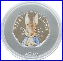 2016 Beatrix Potter Peter Rabbit 50p Fifty Pence Silver Proof Coin Box Coa