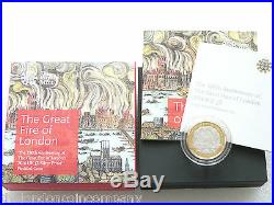 2016 Great Fire of London Piedfort £2 Two Pound Silver Proof Coin Box Coa
