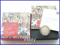 2016 Great Fire of London Piedfort £2 Two Pound Silver Proof Coin Box Coa