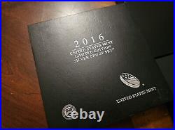 2016 Limited Edition Silver Proof Set Black Box & COA 7 Coins/ Silver Eagle Nice