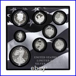 2016 Limited Edition Silver Proof Set Black Box & COA 7 Coins and Silver Eagle 2016 Limited Edition Silver Proof Set Black Box & COA 7 Coins and Silver Eagle