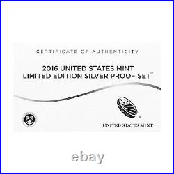 2016 Limited Edition Silver Proof Set Black Box & COA 7 Coins and Silver Eagle 2016 Limited Edition Silver Proof Set Black Box & COA 7 Coins and Silver Eagle