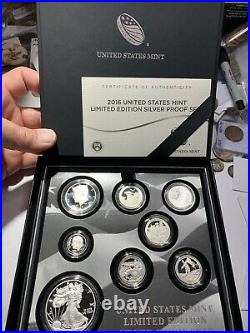 2016 Limited Edition Silver US Mint Eight Coin Proof Set with Box and COA
