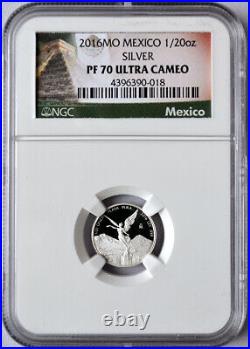 2016 Mexico Silver Libertad Proof 5-Coin Set NGC PF70 (Mexico Label) Deluxe Box