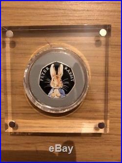 2016 Royal Mint Beatrix Potter 50p Fifty Pence Peter Rabbit Silver Proof Box Coa